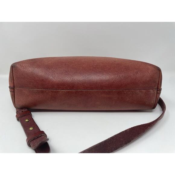 Madewell Mini Transport Tote Brick Red Leather Women's Hobo Purse Handbag - Picture 13 of 16